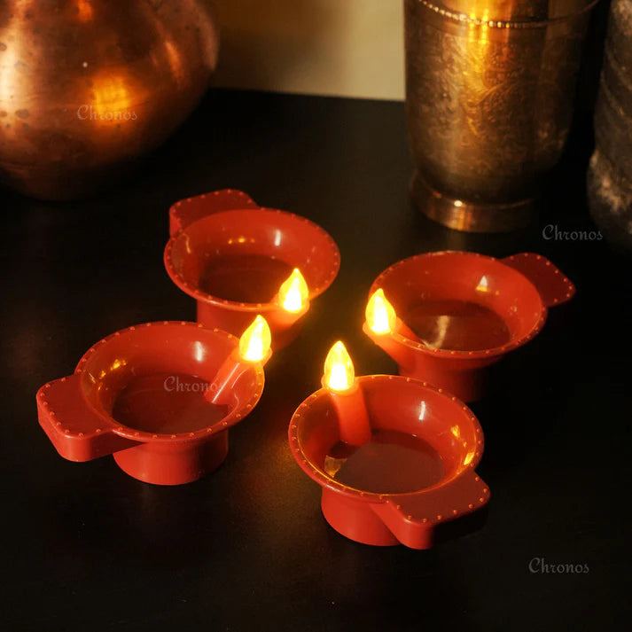 LED Water Sensor Diya | Flameless Decorative Lights for Pooja & Festivals