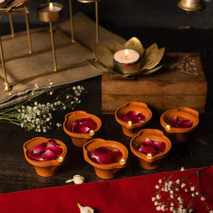 LED Water Sensor Diya | Flameless Decorative Lights for Pooja & Festivals