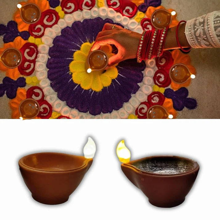 LED Water Sensor Diya | Flameless Decorative Lights for Pooja & Festivals