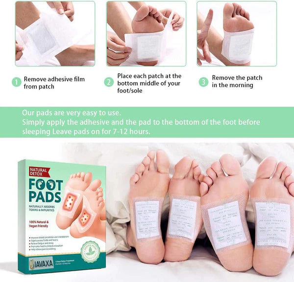 Detox Foot Patches 10 Adhesive Pads Kit Natural
