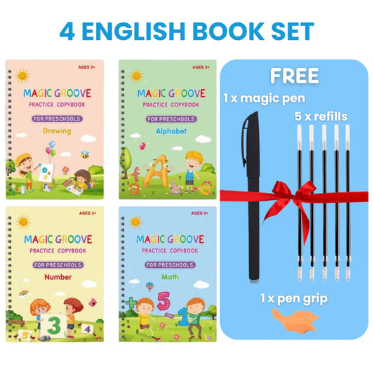 MagicGroove Tracing Book: Reusable Handwriting Practice with Disappearing Ink & Grooves