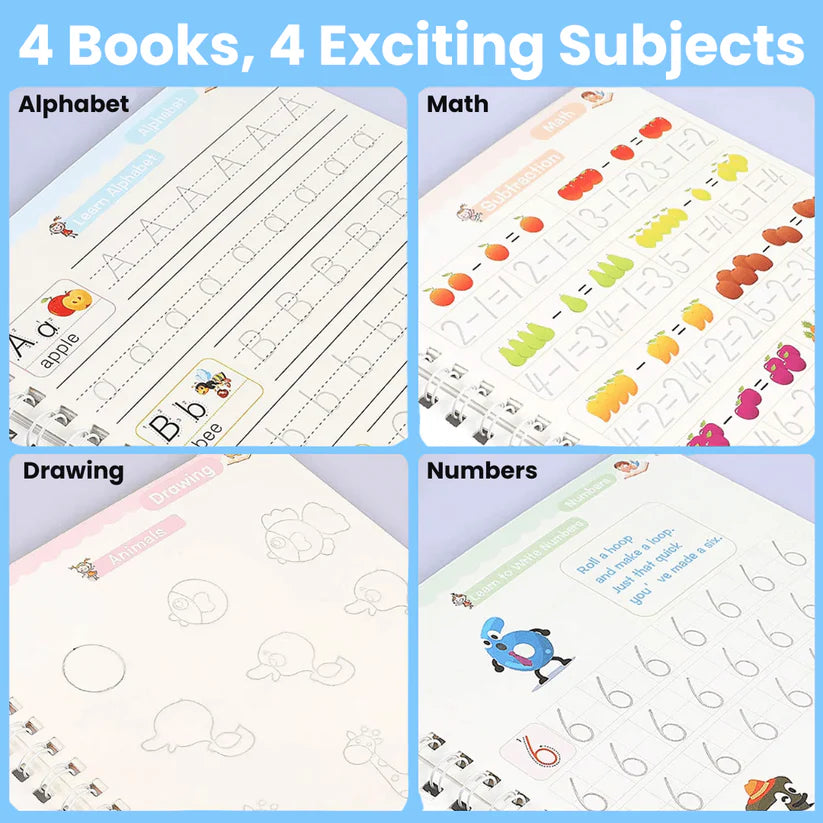 MagicGroove Tracing Book: Reusable Handwriting Practice with Disappearing Ink & Grooves