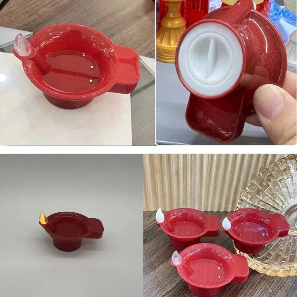 LED Water Sensor Diya | Flameless Decorative Lights for Pooja & Festivals